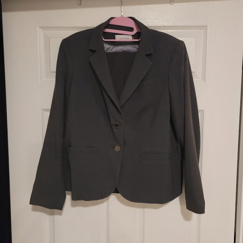 Calvin Klein Gray Women’s Suit – Pants 14P, Blazer 14W